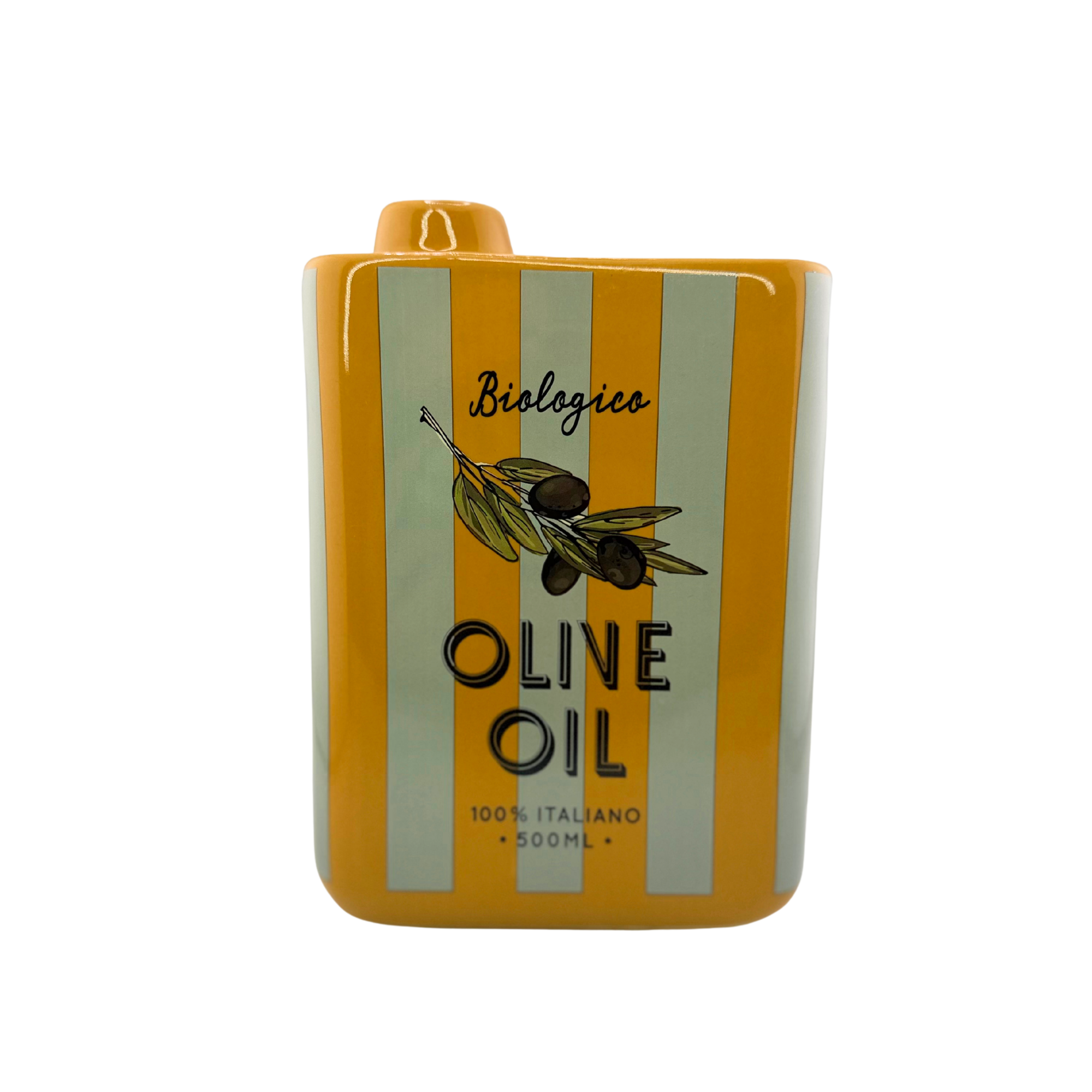 Olivenöl Vase – Ocker & Mint