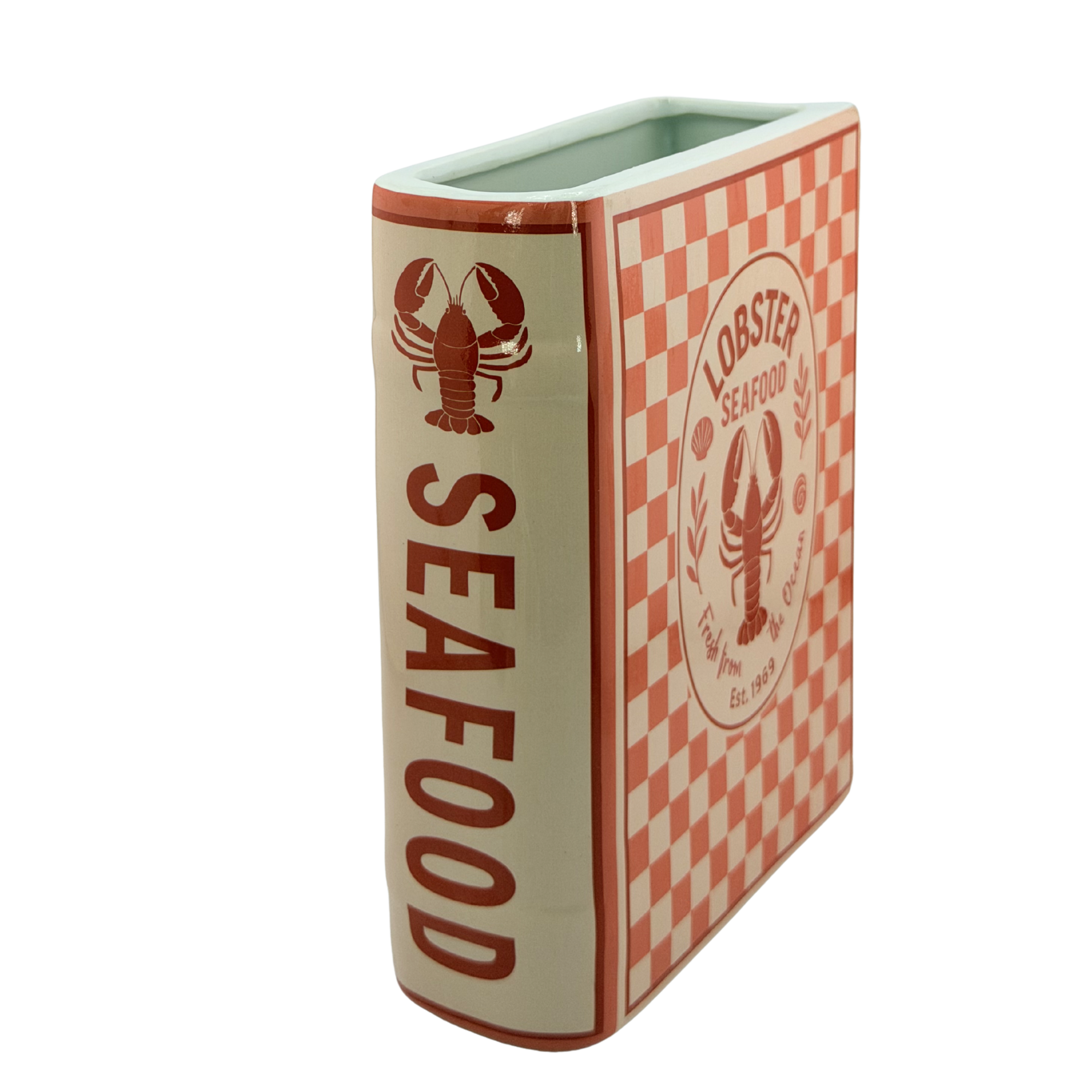 Buch Vase Roter Hummer