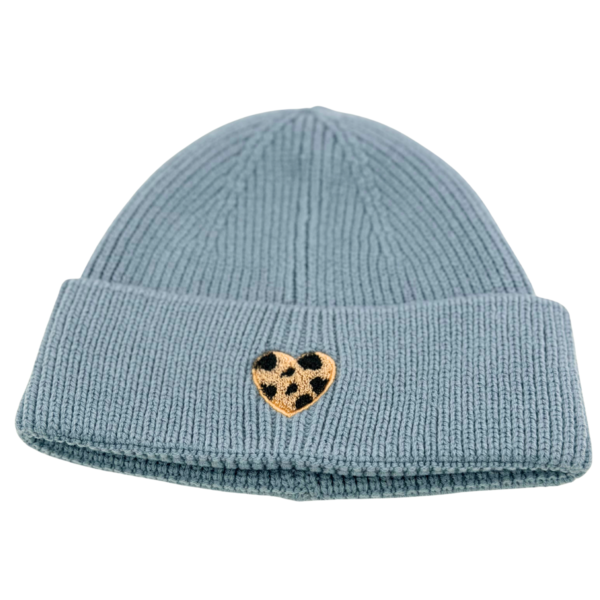 Strickmütze blau mit Leo Herz