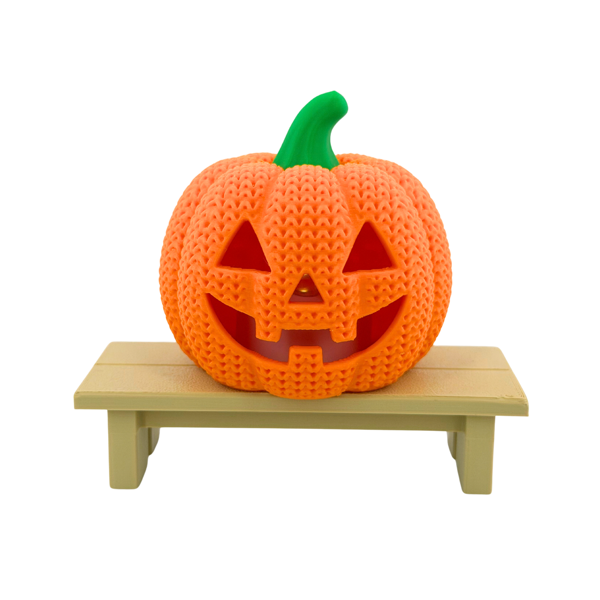 Strick Kürbis Halloween - der leuchtende Kürbis