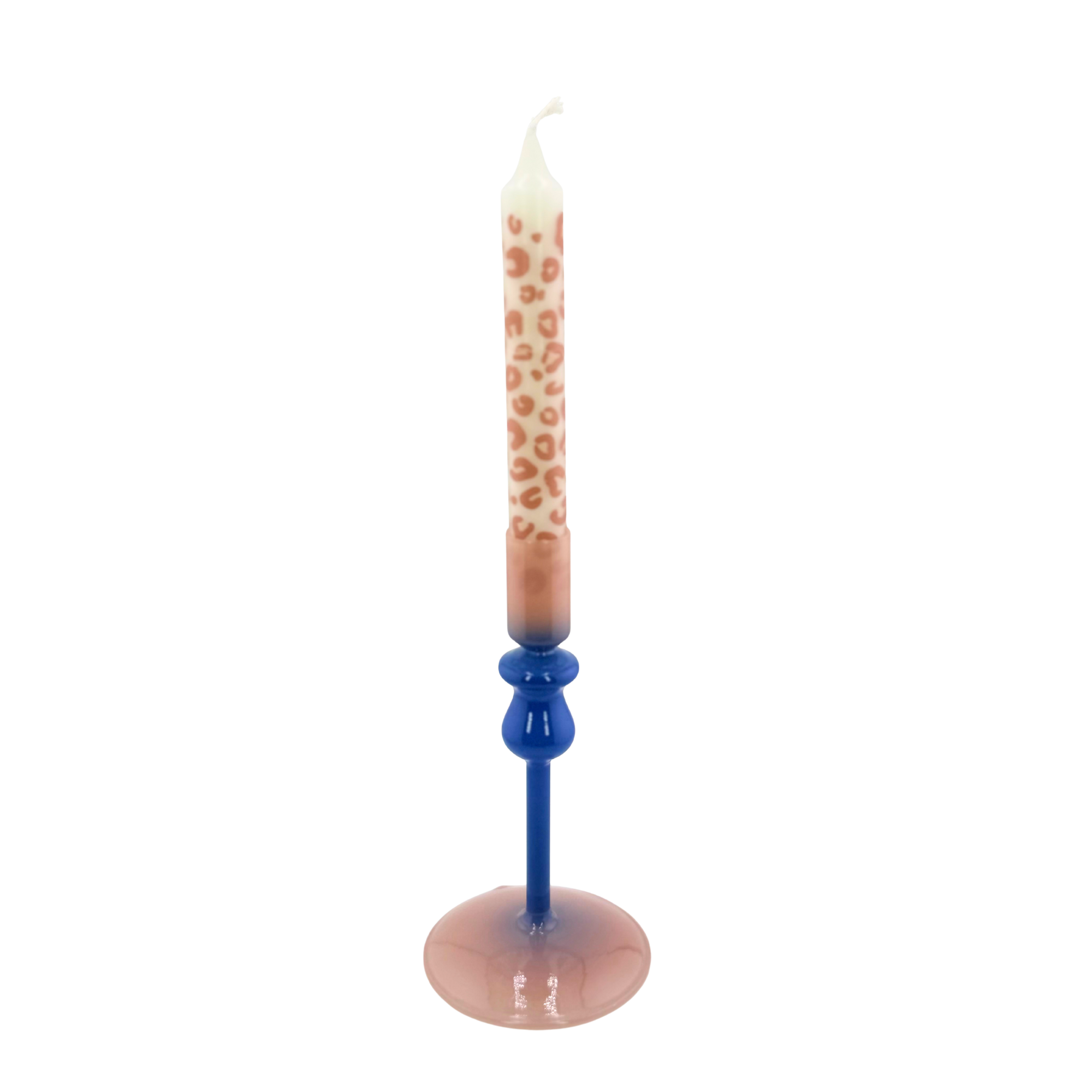 Kerzenhalter Duo Color Soft Pink und Cobalt Blau (small)